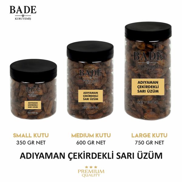 Çekirdekli Sarı Besni Üzümü İri Boy 600 gr.